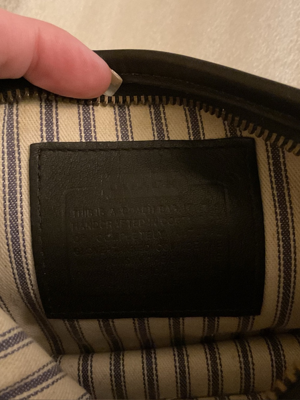 COACH VNTG CR COSMETIC POUCH LATE 70s EARLY 80s TICKING STRIPE ORIGINAL HANGTAG - Picture 9 of 11